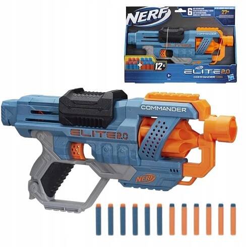 PISTOLET NERF ELITE 2.0 COMMANDER PUŠKA + 62x ŠIPKY SADA NA DÁREK