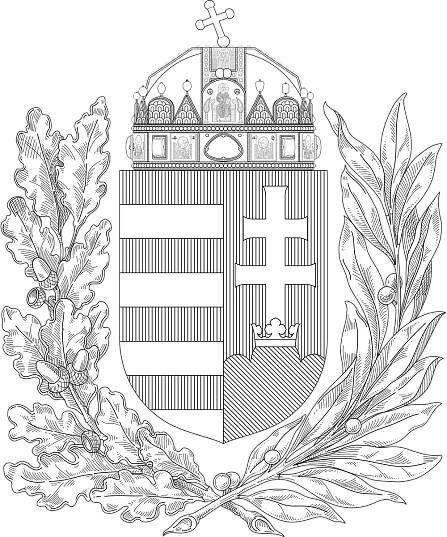 File:Coat of arms of Hungary (oak and olive branches; monochrome).svg