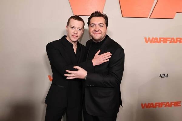 Joseph Quinn and Michael Gandolfini at an event for Warfare (2025)