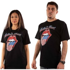 Rolling Stones tričko, USA Tongue Diamante Black, pánské | Musicwear - Trička, mikiny