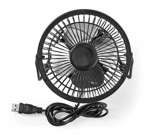 Stolní ventilátor 3W/USB 10 cm černá