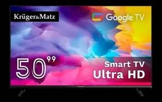 Televizor Kruger&Matz Smart TV 50" UHD Google TV DVB-T2/T/C H.265 HEVC