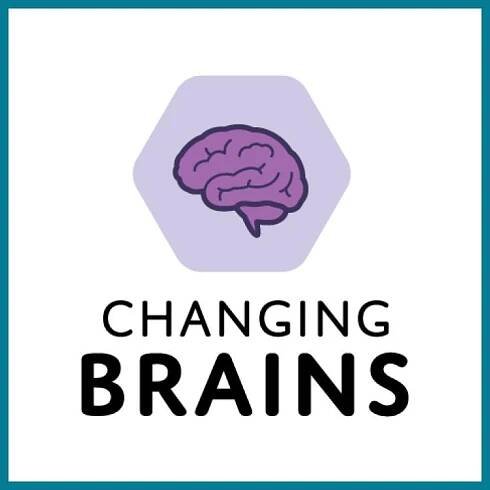 Changing brains project logo in teal square