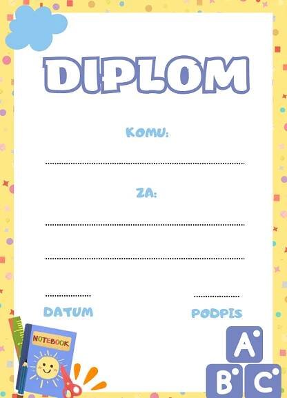 Vzory DIPLOMŮ ke stažení a vytisknutí zdarma