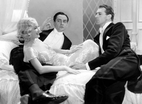DESIGN FOR LIVING, Miriam Hopkins, Fredric March, Gary Cooper, 1933