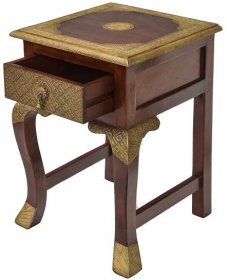 Květinový stolek, mosazné kování, palisandr, 40x40x59cm