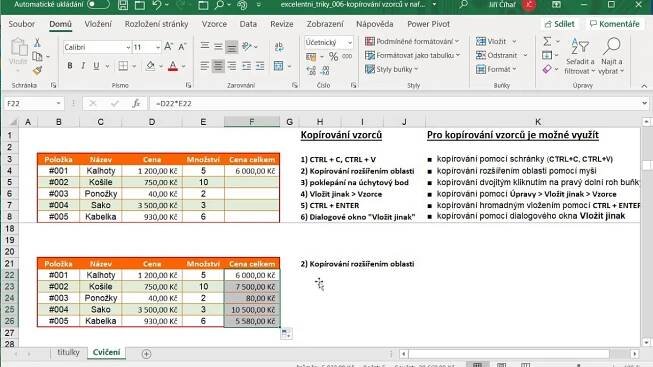 Excel - 6 způsobů kopírování vzorce v naformátované oblasti (6)