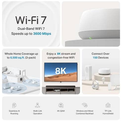 Mesh systém BE3600 s Wi-Fi 7 3
