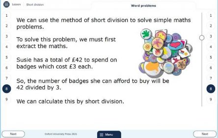 Primary MyMaths Short Division lesson