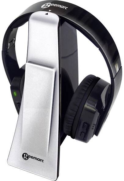 Geemarc CL7400 OPTI sluchátka Over Ear bezdrátová, CL7400_OP_SIL_VDE, stříbrnočerná