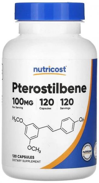 Nutricost, Pterostilben, 100 mg, 120 kapslí 