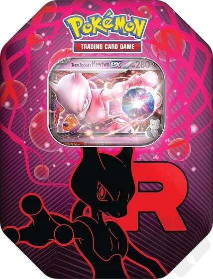 Sběratelství Pokémon TCG Team Rocket Tin Mewtwo ex