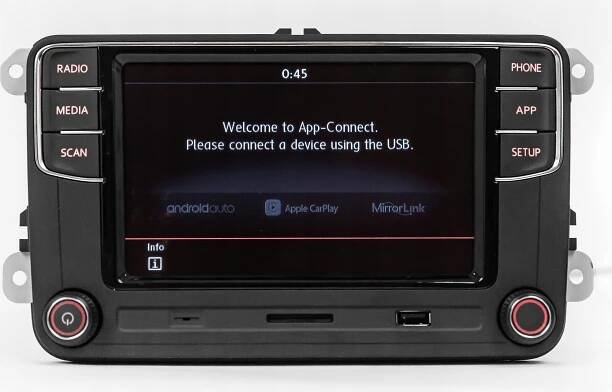 Rádio VW RCD360 RCD330 bezprzewodowy AndroidAuto CarPlay MirrorLink z OPS