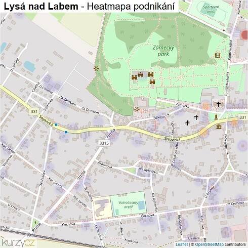Mapa Lysá nad Labem - Firmy v obci.