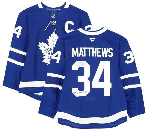 Auston Matthews Toronto Maple Leafs Autographed Fanatics Authentic Blue Fanatics Authentic Pro Jersey with "26th Leafs Captain" Inscription - Limited Edition #10/10