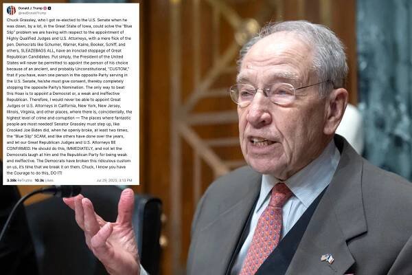 Senator Chuck Grassley speaking at a hearing.