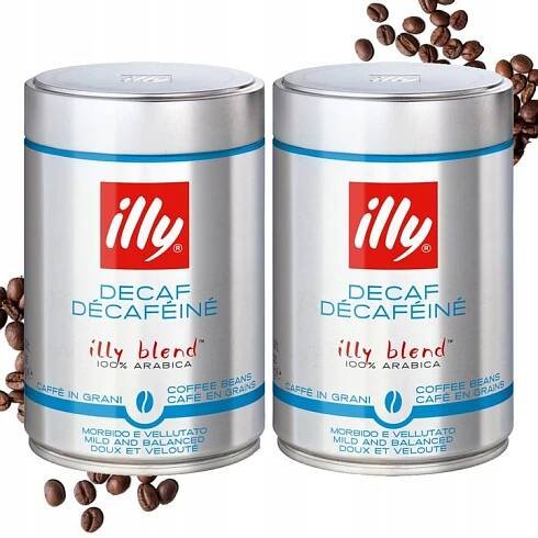 Káva zrnková illy Decafeine - bezkofeinová 100% Arabika 2x250g