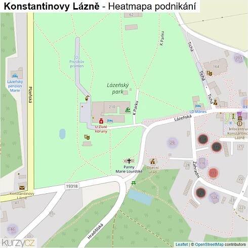 Mapa Konstantinovy Lázně - Firmy v části obce.