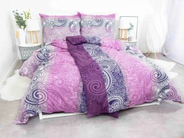 Bavlněné povlečení na 2 postele – Ornela fialová