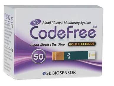Testovací proužky ke glukometru SD CodeFree, 50 ks