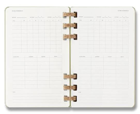 Diář Moleskine Spiral 2025-26 Academic - tvrdé desky - L, měsíční/týdenní, zelený