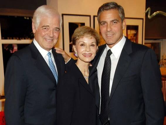George Clooney with his parents, Nick Clooney and Nina Clooney.
