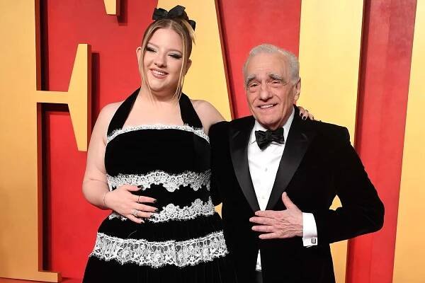 Francesca Scorsese, Martin Scorsese arrives at the 2024 Vanity Fair Oscar Party Hosted By Radhika Jones at Wallis Annenberg Center 