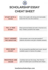 Scholarship Essay Cheat Sheet for Students - FREE Printable