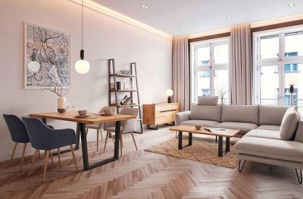 moderně zařízený luxusní obývací pokoj