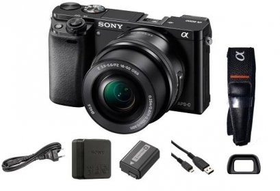 Fotoaparáty :: Digitální fotoaparáty :: Kompakty s výměnným obj. :: Sony Alpha A6000 + 16–50mm, black