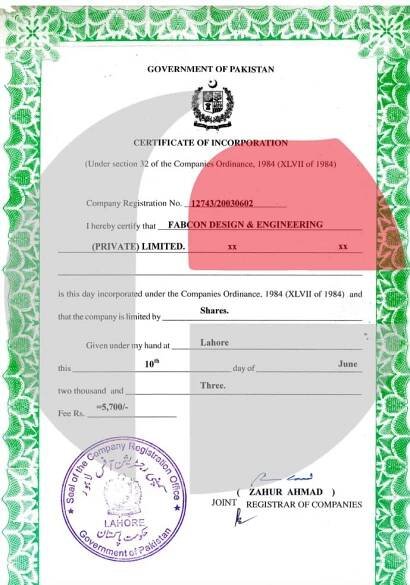 Certifications – Fabcon Design & Engineering (PVt) Ltd.