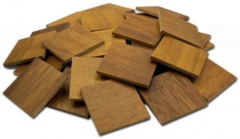 IROKO 50, jednotlivé kusy 50 x 50 mm (0,0025 m2) - dřevěná mozaika 3D 2 mm Broušený - olejovaný