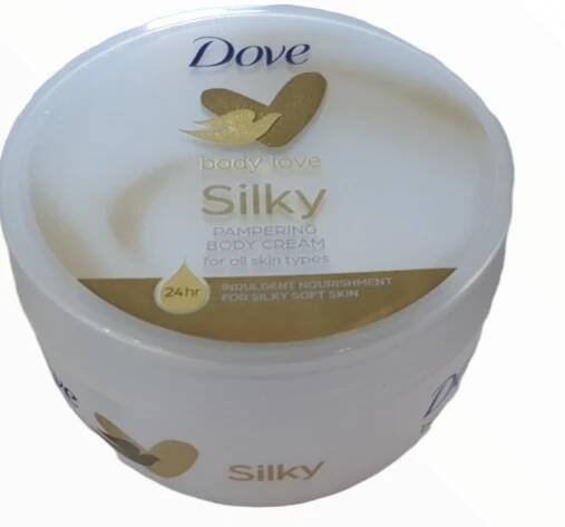 DOVE KRÉM TĚLOVÝ Silky Body love 300ML : Drogerie, parfémy, BIO produkty