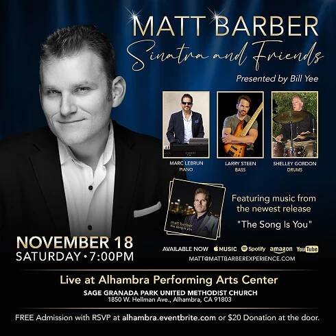Matt Barber Experience | Jazz, Pop, and Variety | Matt Barber Music | Jazz Vocalist