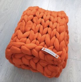 Merino Vlněná Deka Orange 100x150cm