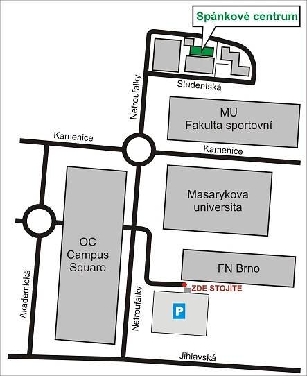 spánkové centrum mapa