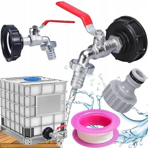KRAN Čerpací ventil IBC MAUZER NÁDRŽ S60x6 VENTIL Kompletní SADA 5 ks Značka ostatní