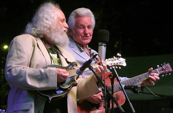 David Grisman (,mandolin) and Del McCoury perform at ROMP 2015.