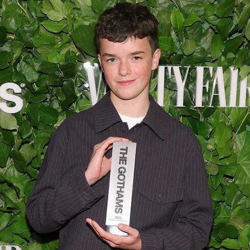 Adolescence breakout star Owen Cooper reacts to winning first big award for hit show