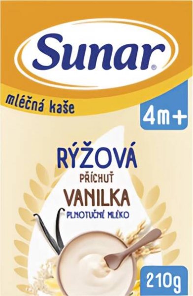 Sunar Mléčná rýžová kaše 210 g vanilková