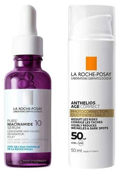 La Roche Posay Correct & Protect Bundle - Pure Niacinamide 10 Serum + Anthelios Age Correct SPF50