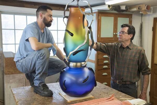 Circus Vase "aquamotion" In Production At Dailey Studio