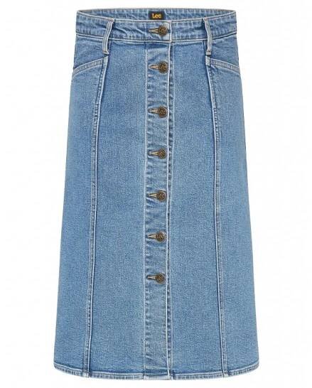 Riflová sukně Lee MIDI SKIRT LET IT RIDE | Wranglerstore.cz