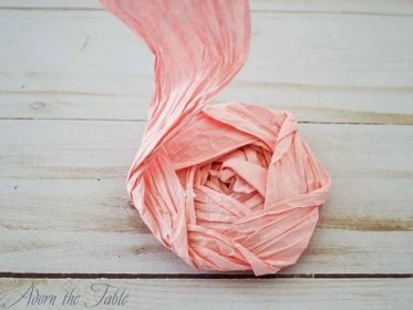 Back of pink twisted paper flower