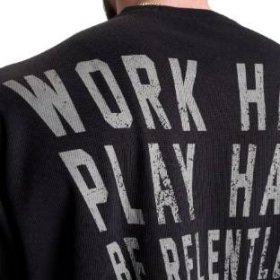 Gasp ARCHER THERMAL IRON TEE ASPHALT – pánské sportovní fitness oversized tričko Gasp černé z termo tkaniny pro kulturisty