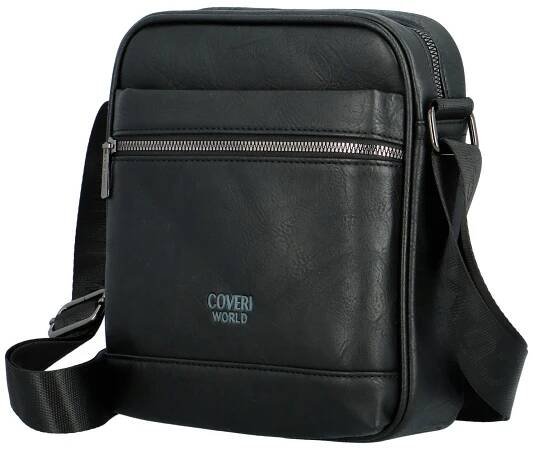 Coveri Stylová pánská koženková crossbody taška Artóm, černá