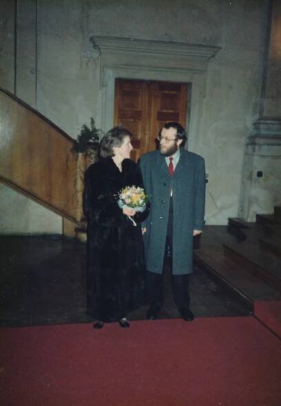 Svatební foto Jaroslava Krause, kostel U Salvátora, 6. prosince 1991
