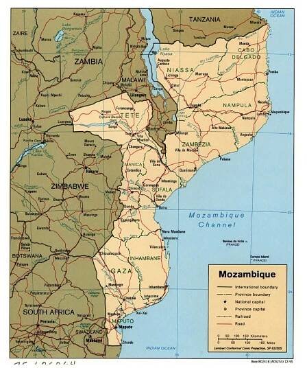 Maps of Mozambique | Collection of maps of Mozambique | Africa | Mapsland | Maps of the World