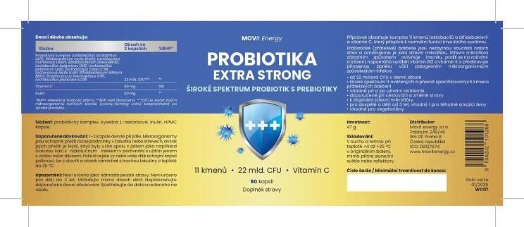 MOVit Energy Probiotika Extra Strong, 90 kapslí