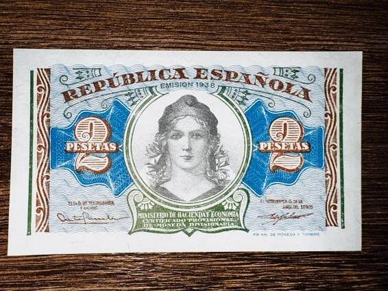 ŠPANĚLSKO, 2 Pesetas 1938, TOP STAV (UNC)!!!